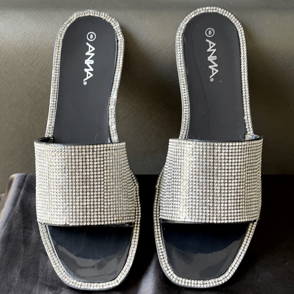 Black Rhinestone Flats